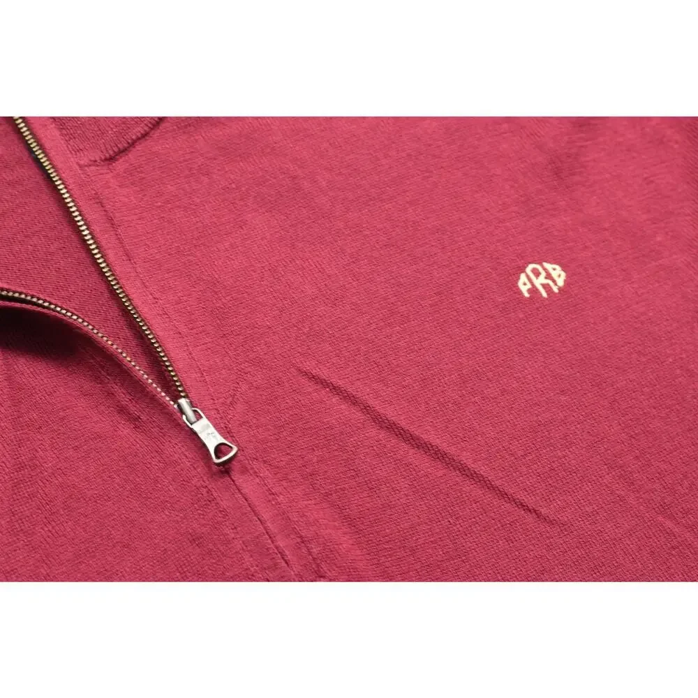 Brooks Brothers 3XLT Men's Red 1/4 Zip 100% Merino Wool Pullover Sweater Tall